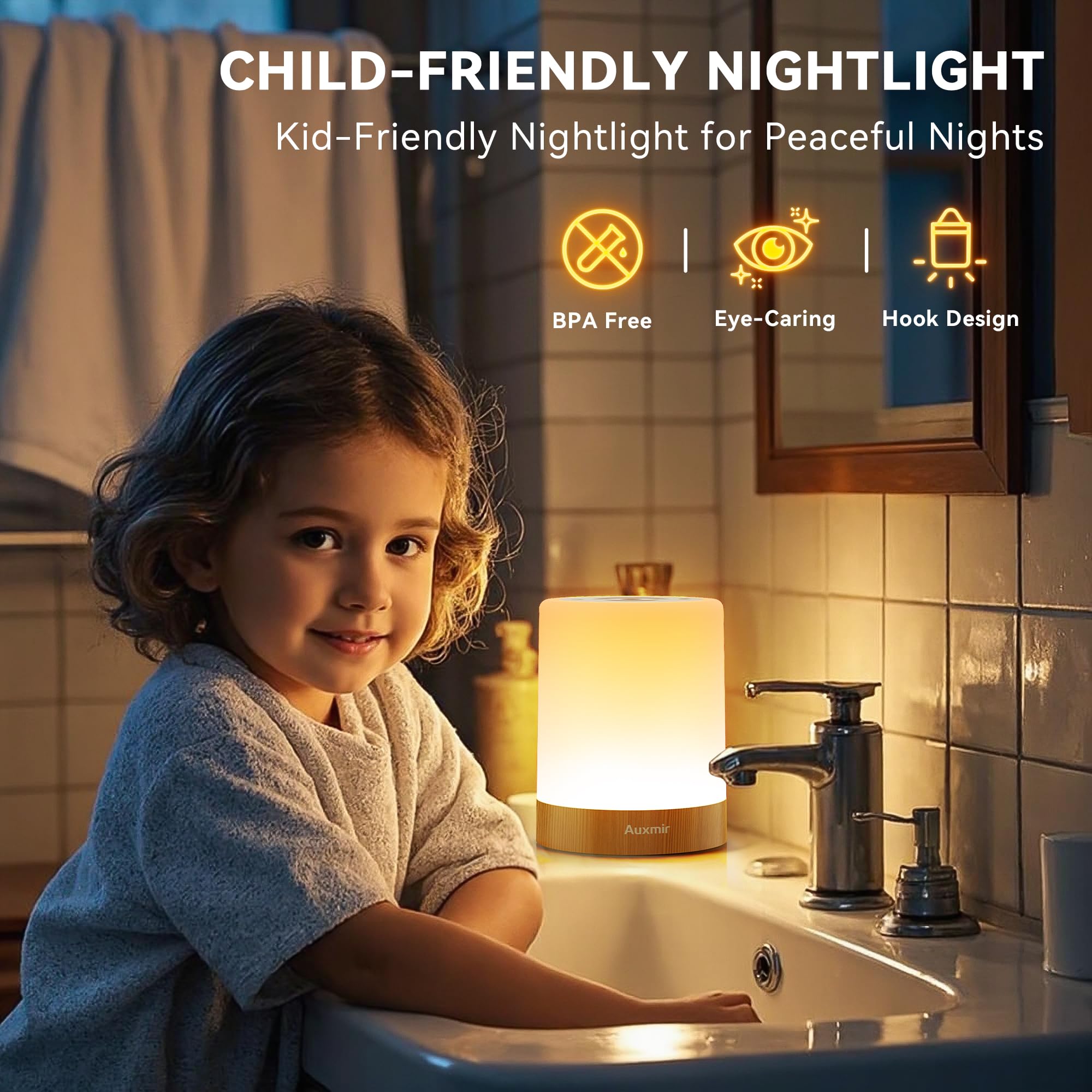 Auxmir table lamp placed on a bedside or living room setup