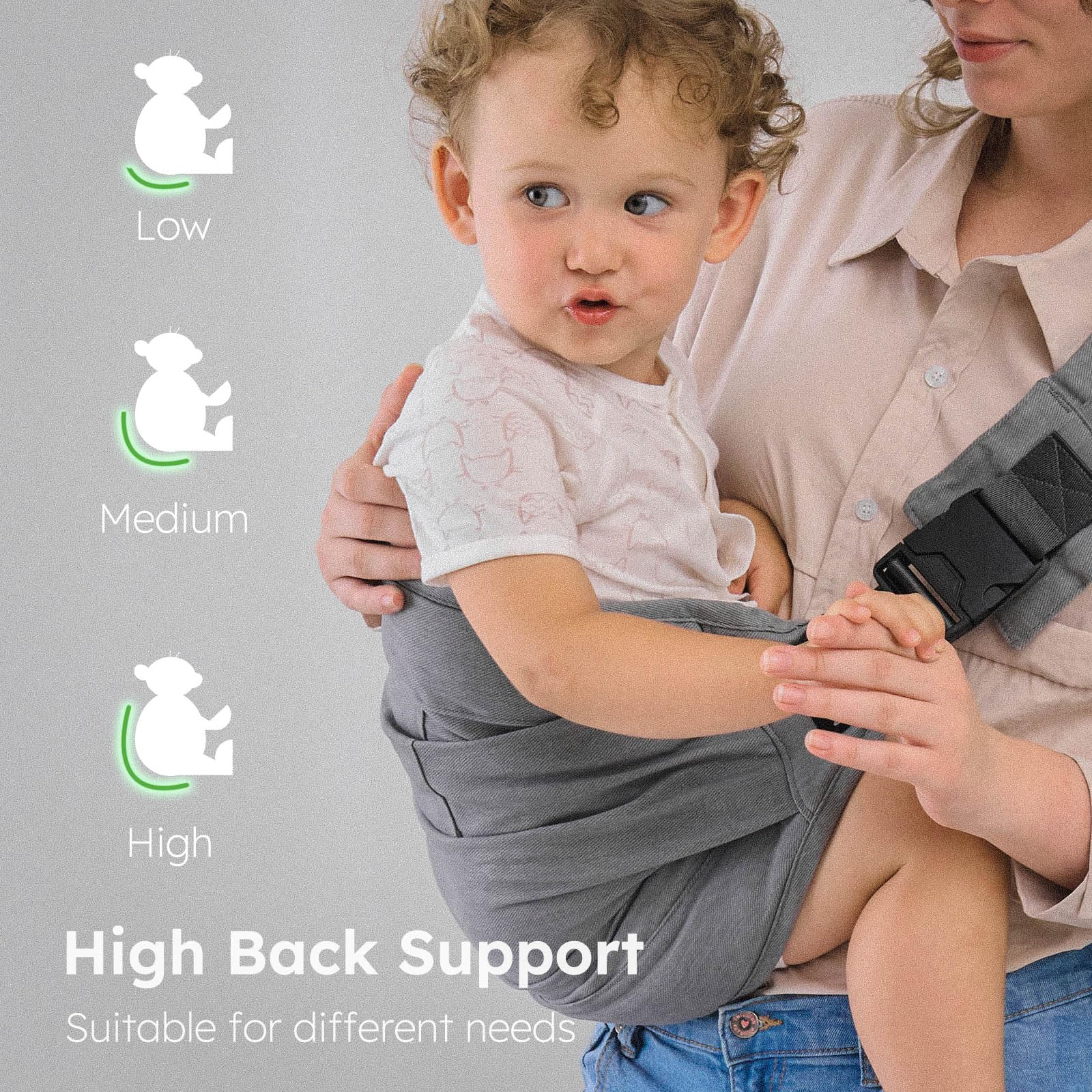 AUYEAZGO toddler carrier easy on/off design speeds up transitions.