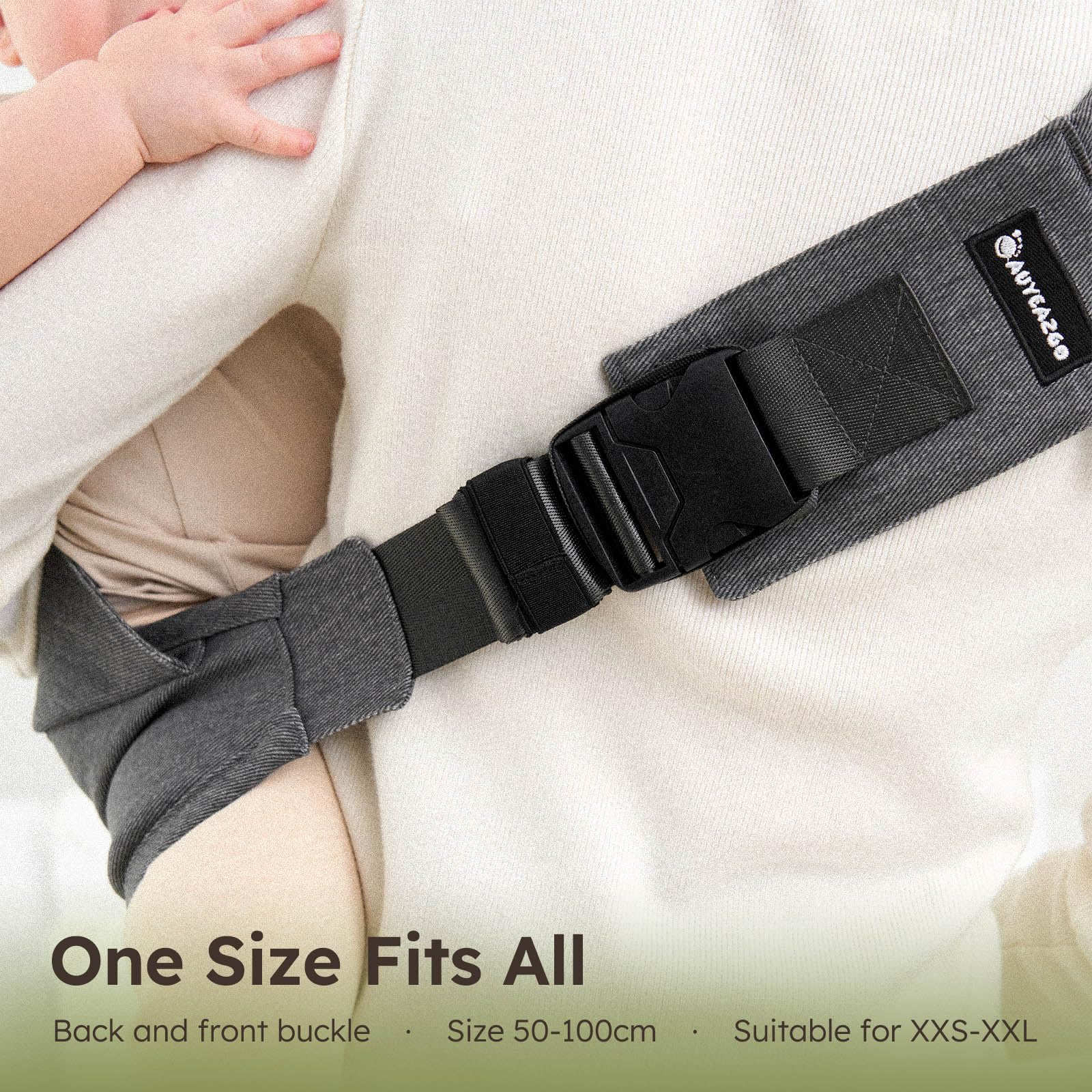 AUYEAZGO Toddler Sling Carrier one-size-fits-all for 6-48 months.