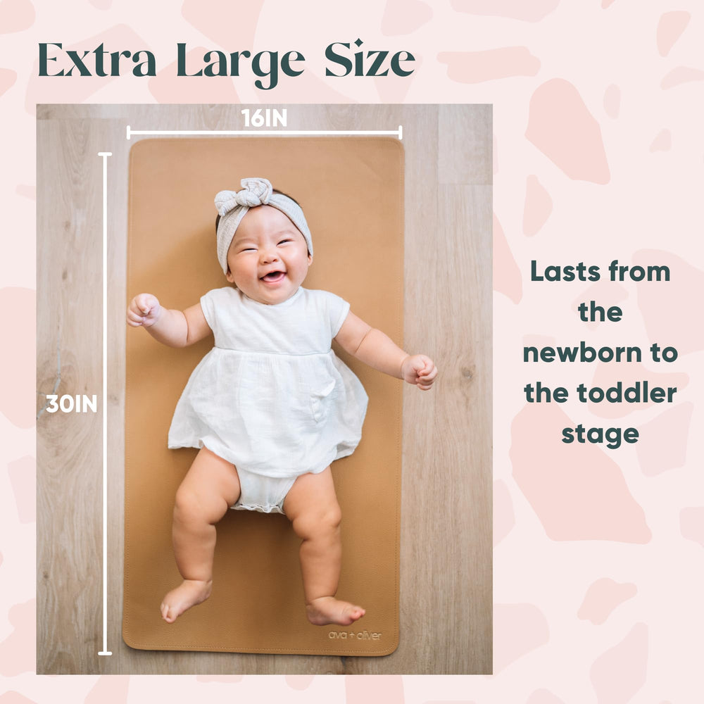 AVA + OLIVER wipe-clean surface for quick diaper changes.
