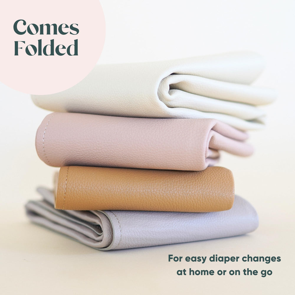 Wipeable vegan leather mat cleans easily with a wipe or cloth