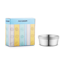 Avador 18/8 stainless steel dining bowls set for durable everyday meals.
