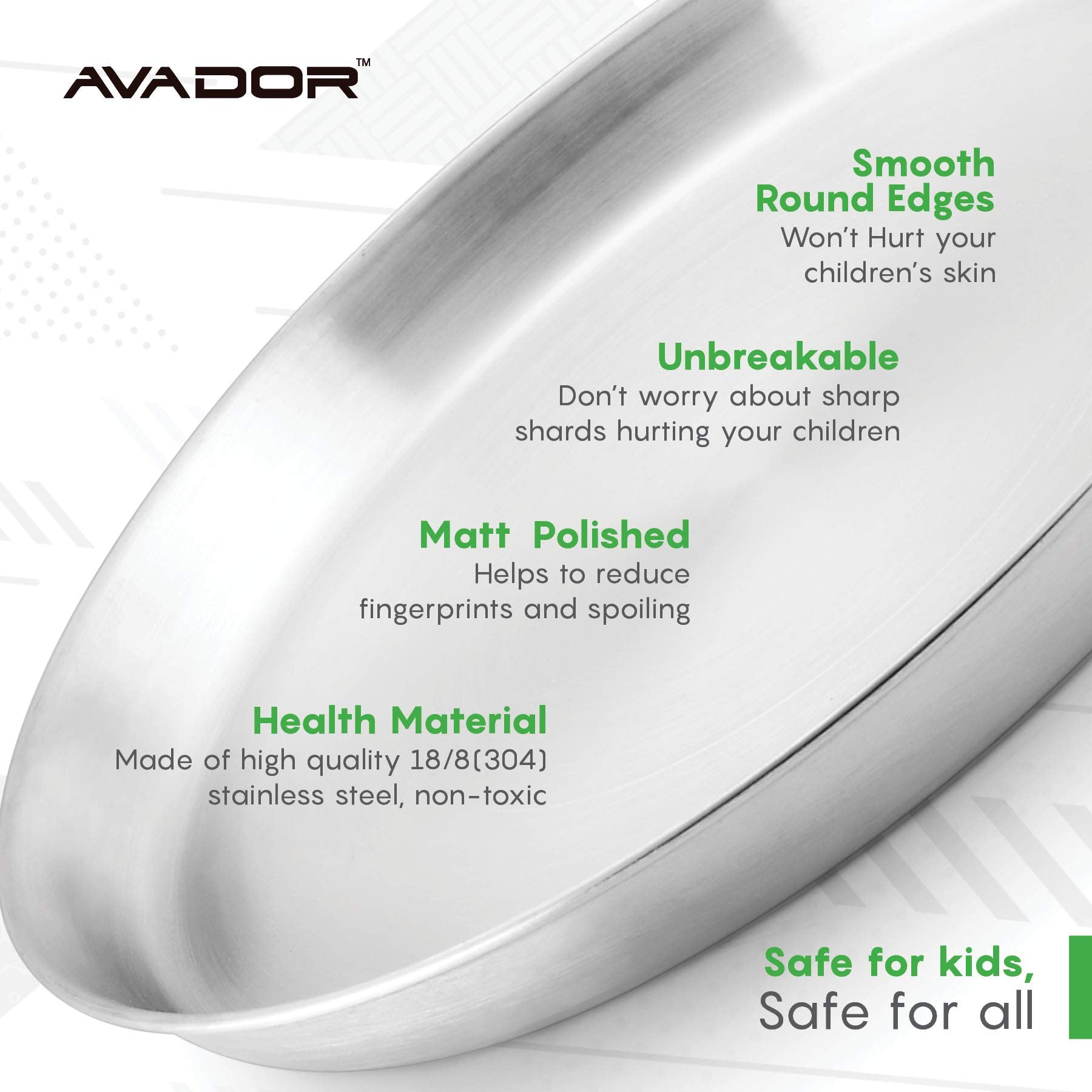 Dishwasher-safe Avador deep-round plate simplifies cleanup after meals.