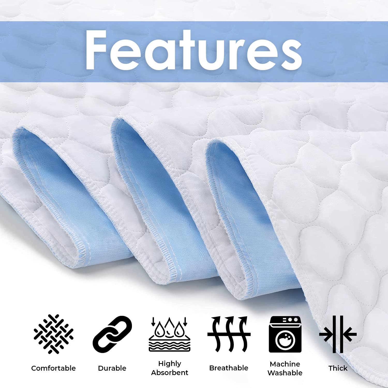 Avalon Care pad during absorbency test demonstrating up to 6 cups capacity.