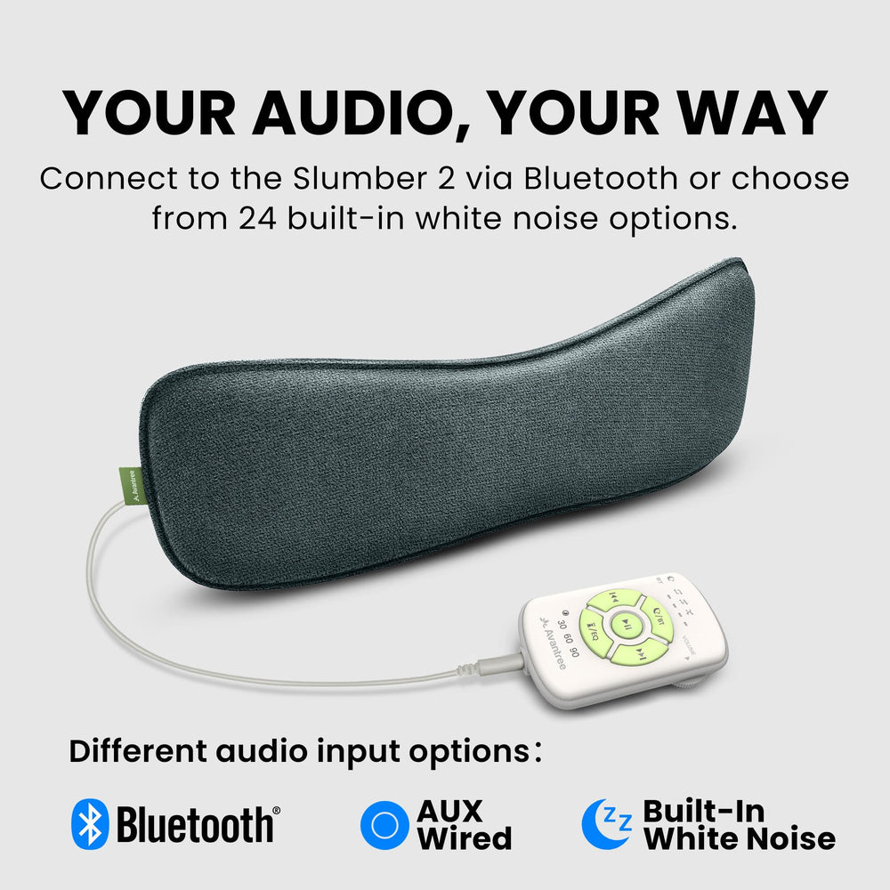 Avantree Slumber 2 features built-in white noise for relaxation.