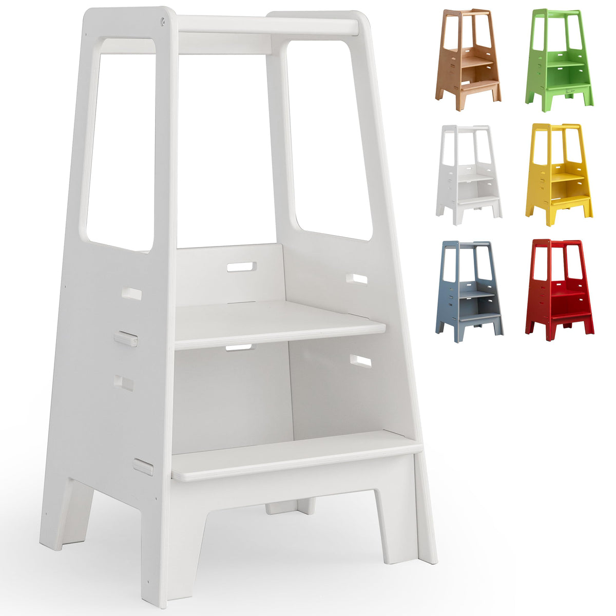 AVDAR toddler standing stool with wooden base for stable kitchen tasks.