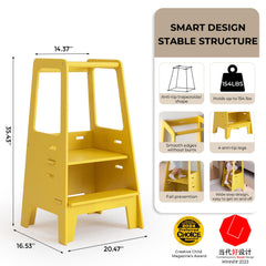 AVDAR Toddler Standing Tower side panels emphasize easy grip for kids