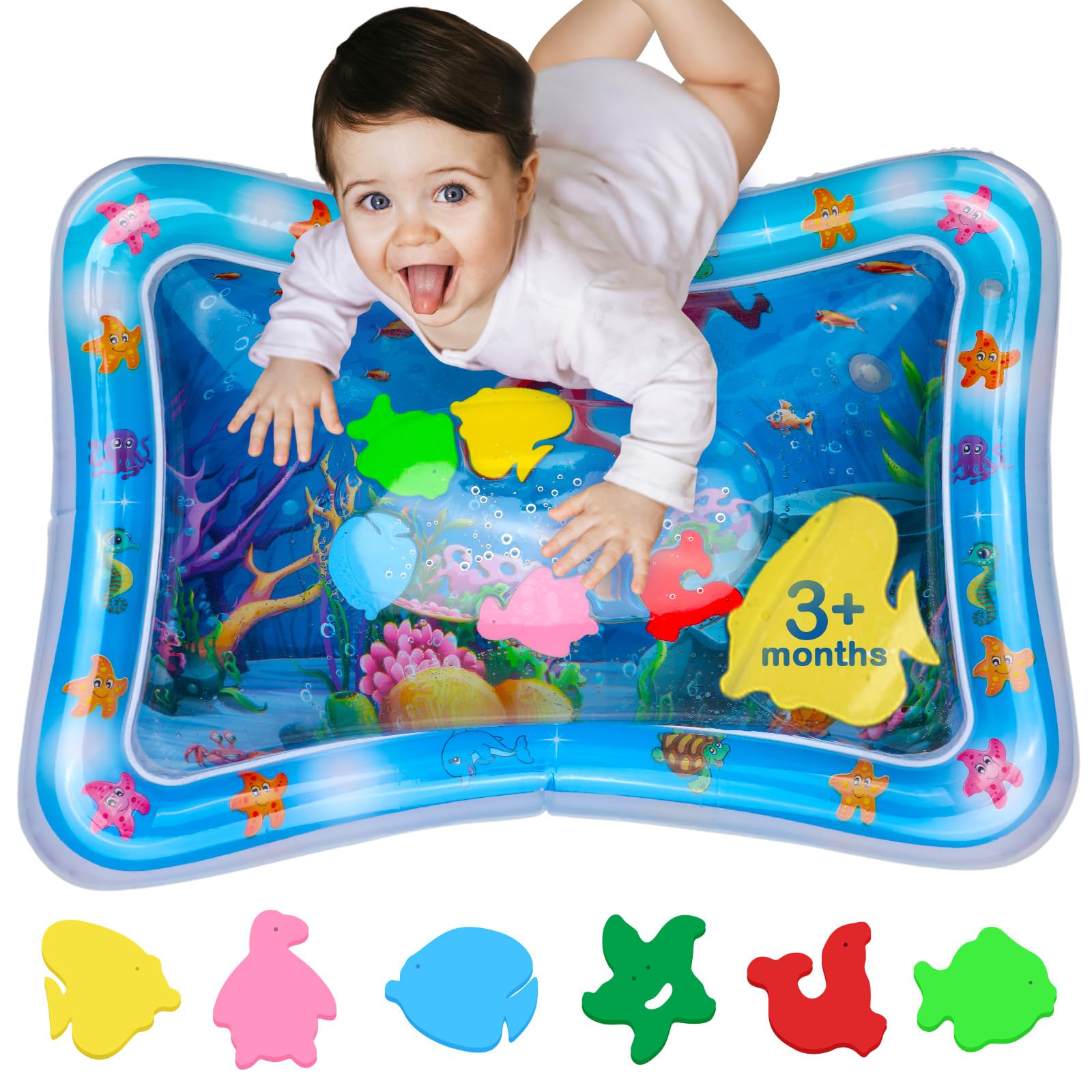 AVEC MAMAN Tummy Time Water Mat center water fill for safe baby play
