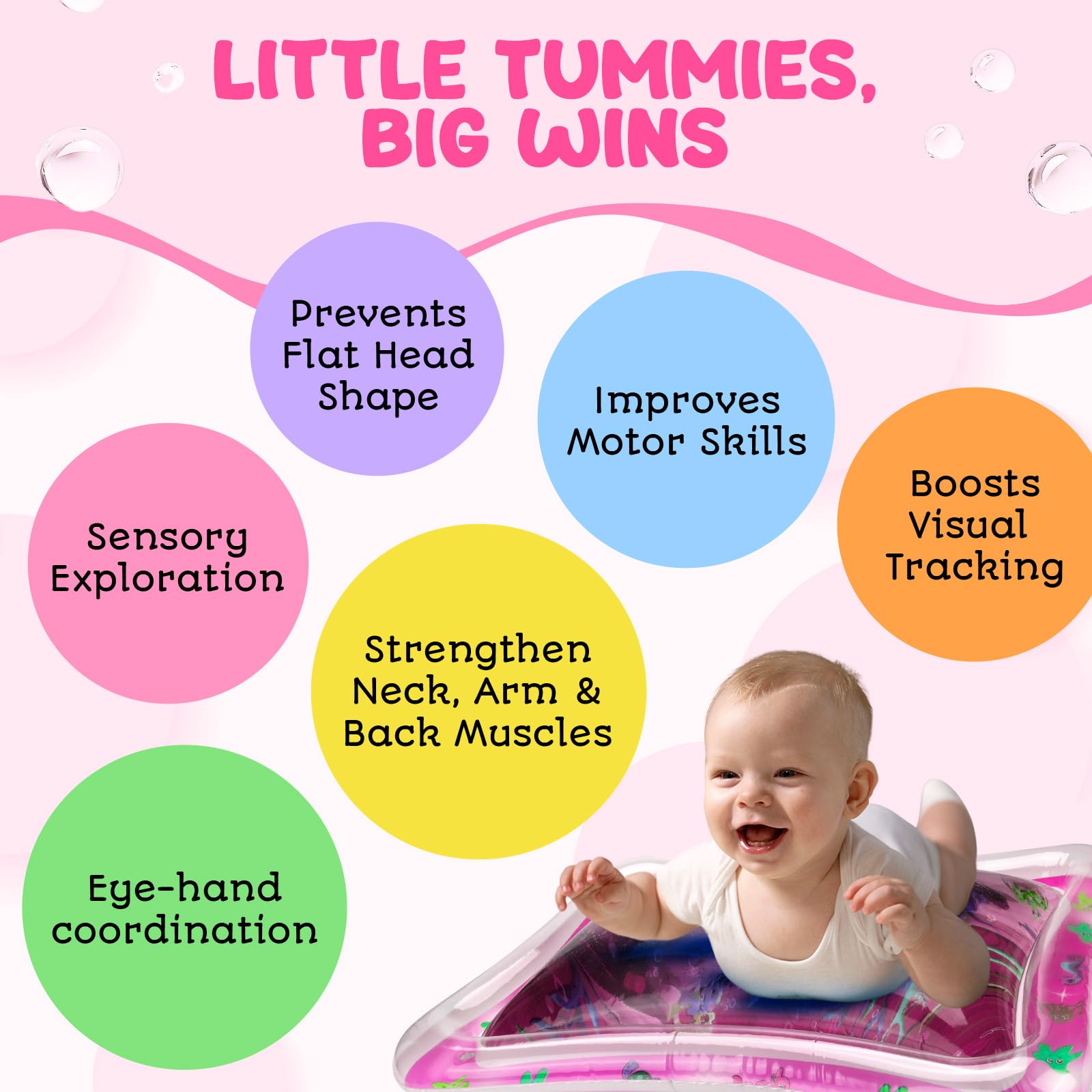AVEC MAMAN Tummy Time Water Mat portable design for travel