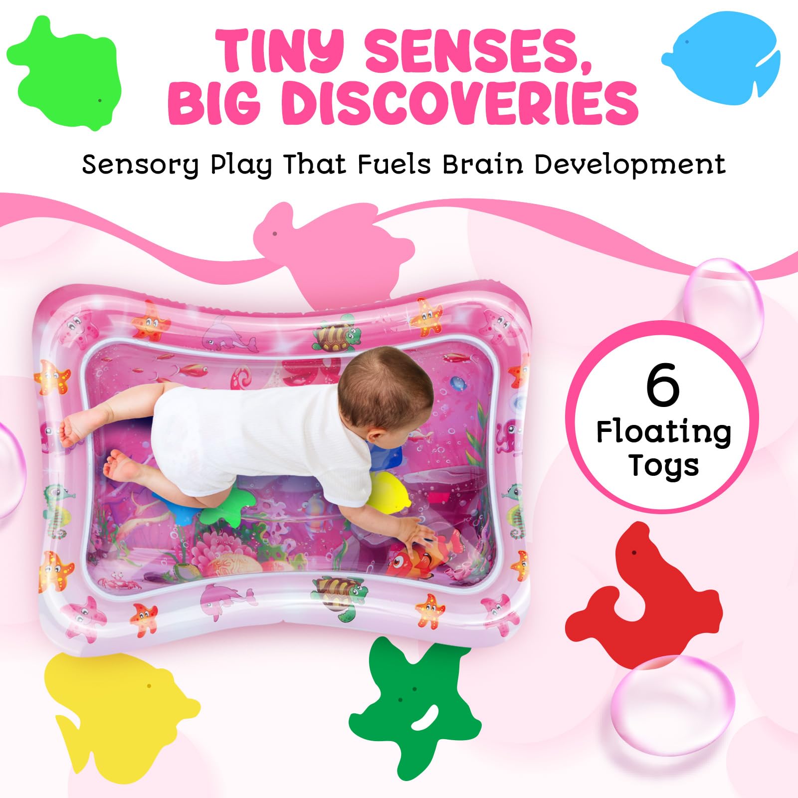 AVEC MAMAN Tummy Time Water Mat underwater scene sparks visual tracking