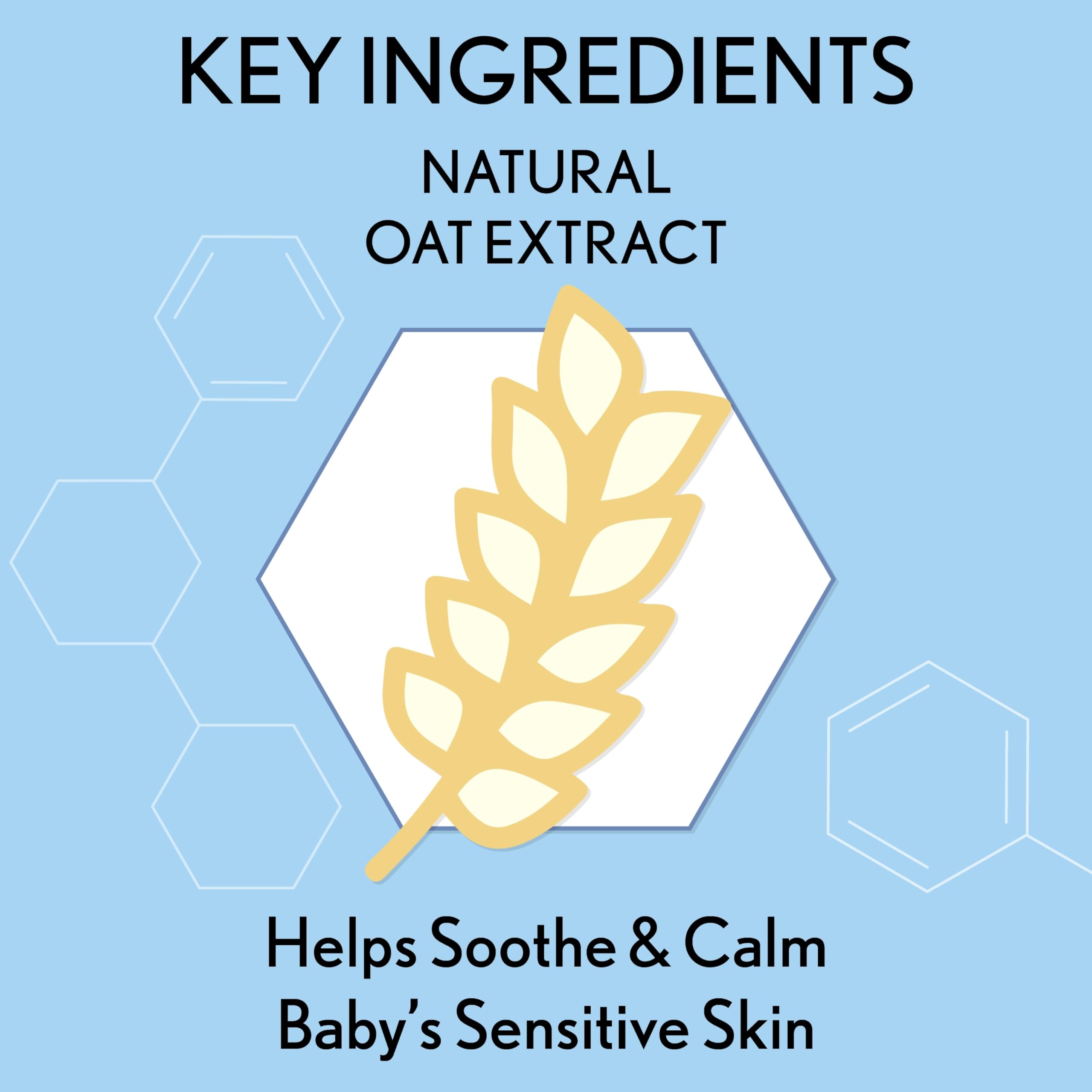 Aveeno Baby Sensitive All Over Wipes with aloe and oat extract for soothing cleansing.