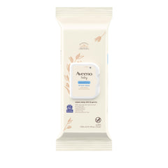 Aveeno Baby Sensitive All Over Wipes pack with resealable lid for quick on-the-go cleansing.