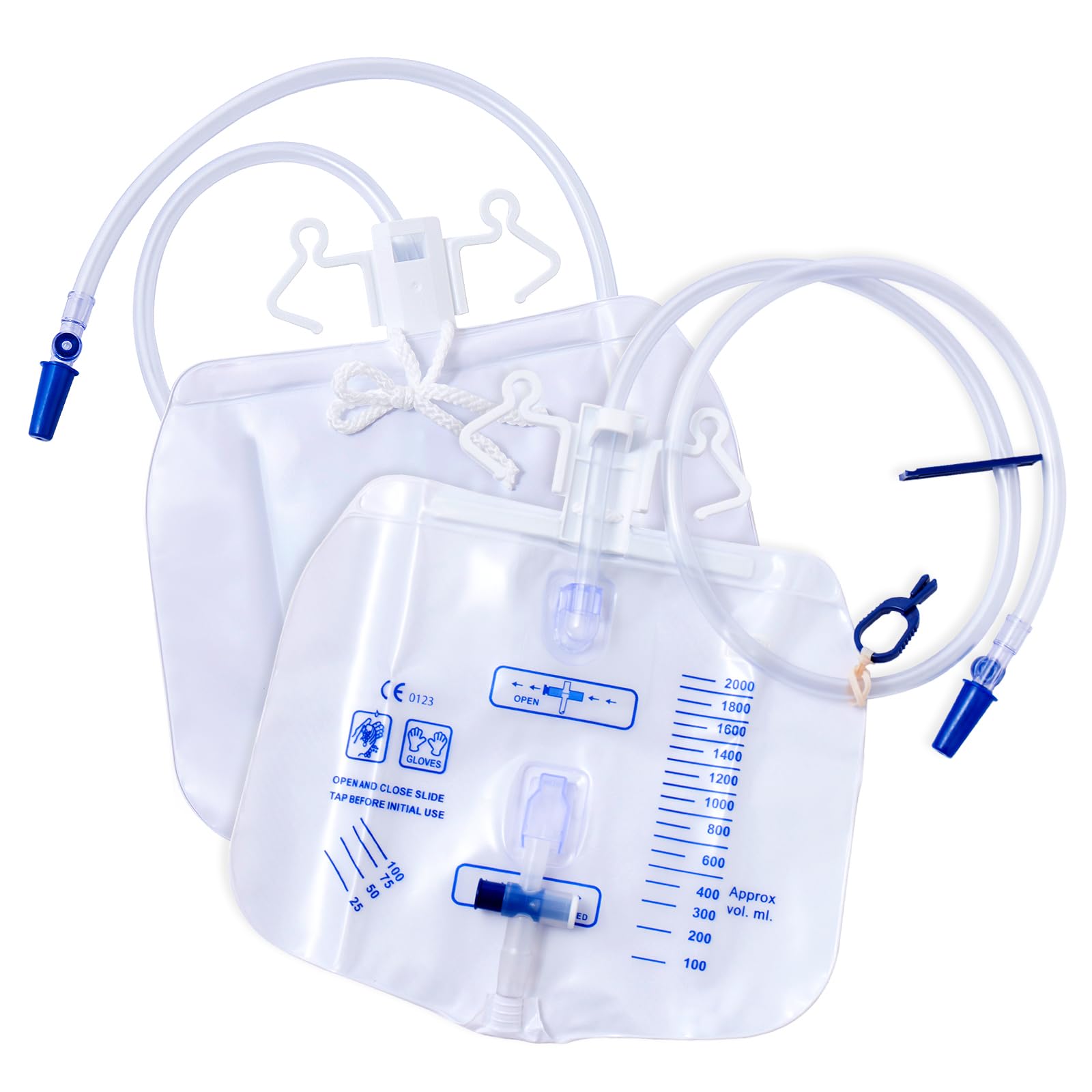 Avefove drainage bag with hanging hook and clips for secure bedside use.