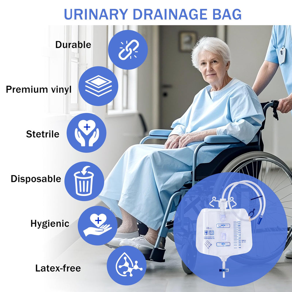 Avefove urinary bag suitable for home and hospital care environments.