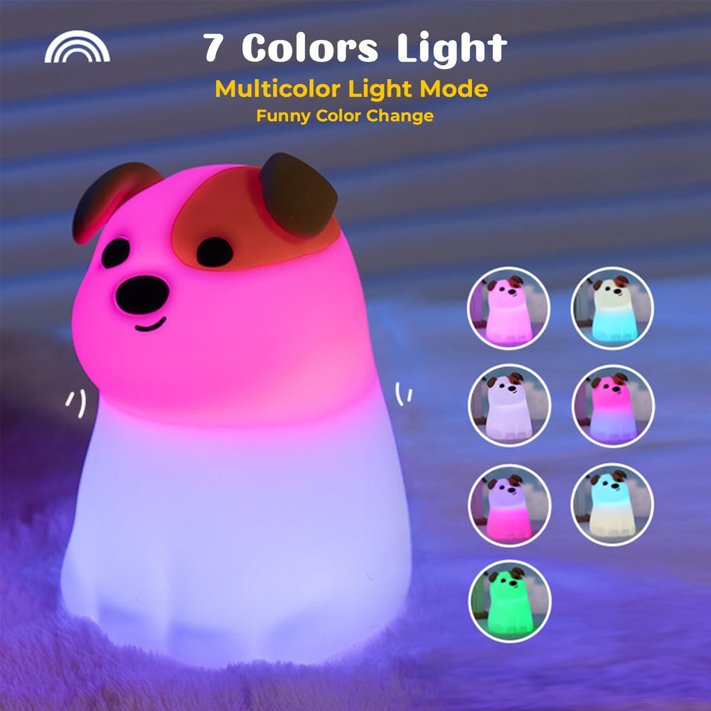 AVEKI Puppy Night Light with dimmable controls; easy brightness adjustment.