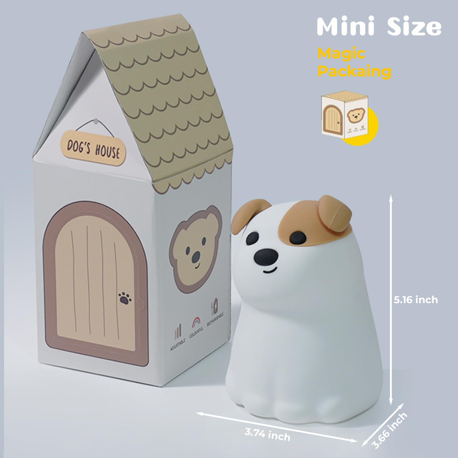 AVEKI Puppy Night Light gift-ready packaging; perfect for baby showers and dog lovers.