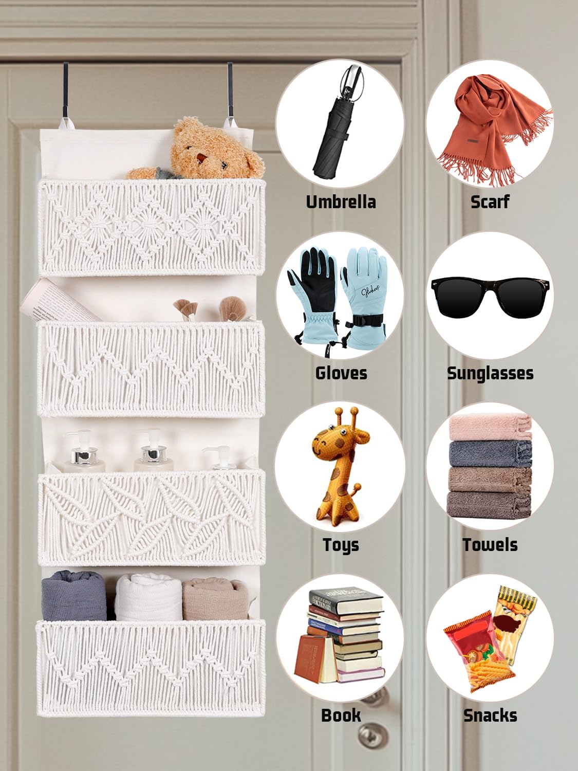 Avidanza bathroom door storage mounted for easy toiletries access