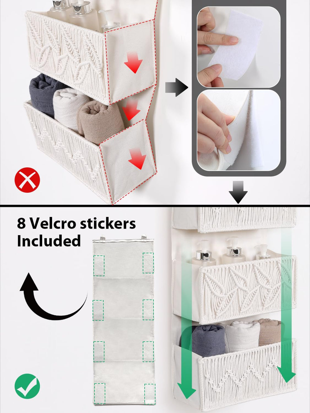 Avidanza easy install adjustable hooks securing on doors up to 1.75 inches