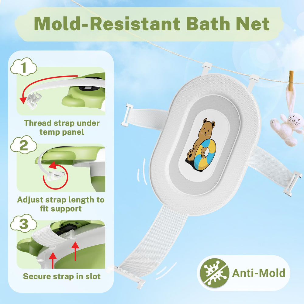 AVIDOR baby bathtub with soft cushion interior supporting baby's spine