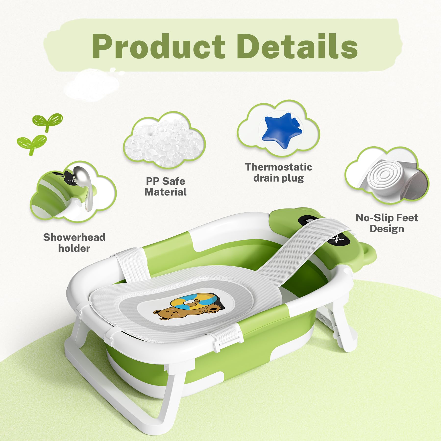 AVIDOR baby bathtub packed for travel, ready for on-the-go baths