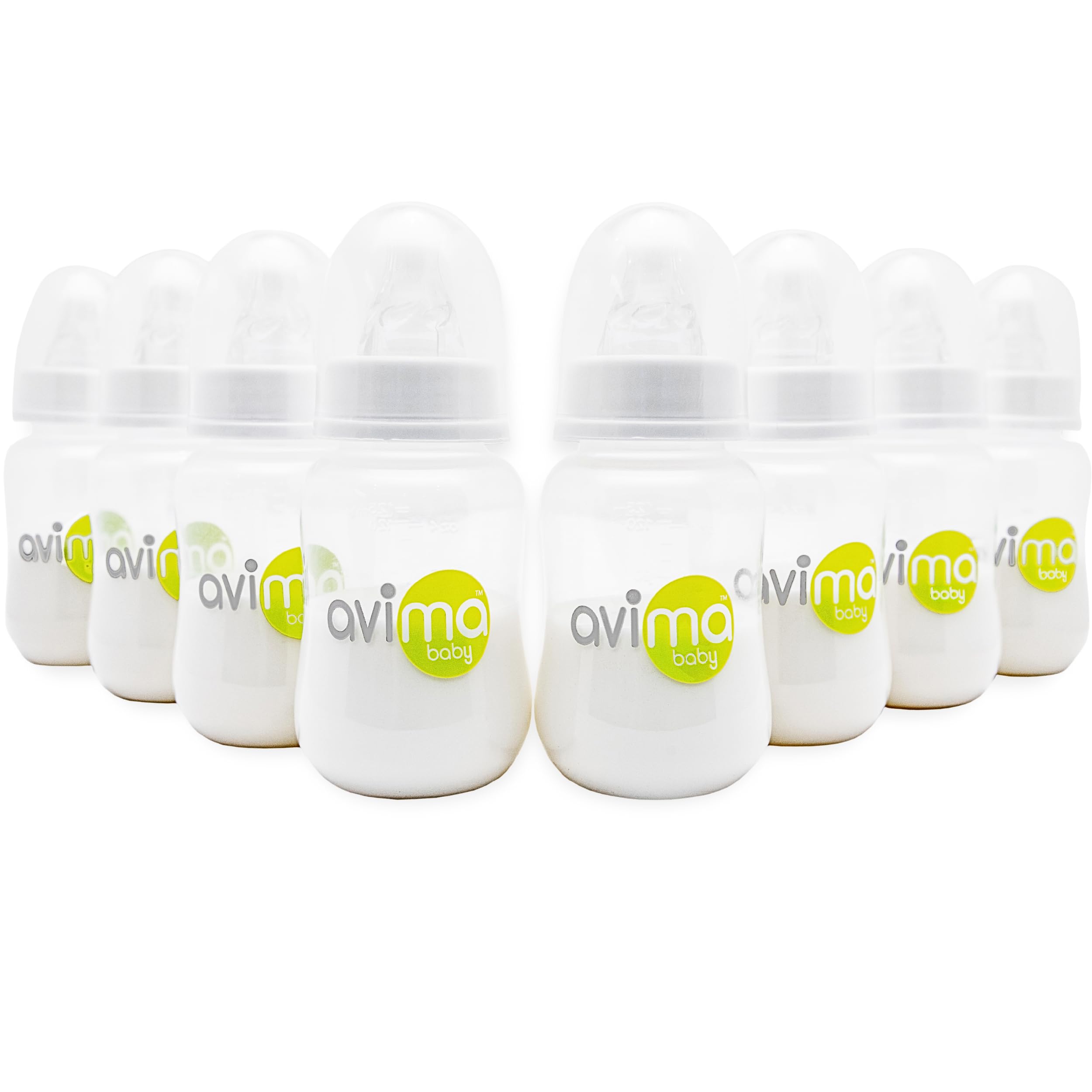 Avima 4 oz anti colic bottle set with slow flow nipple for newborns.