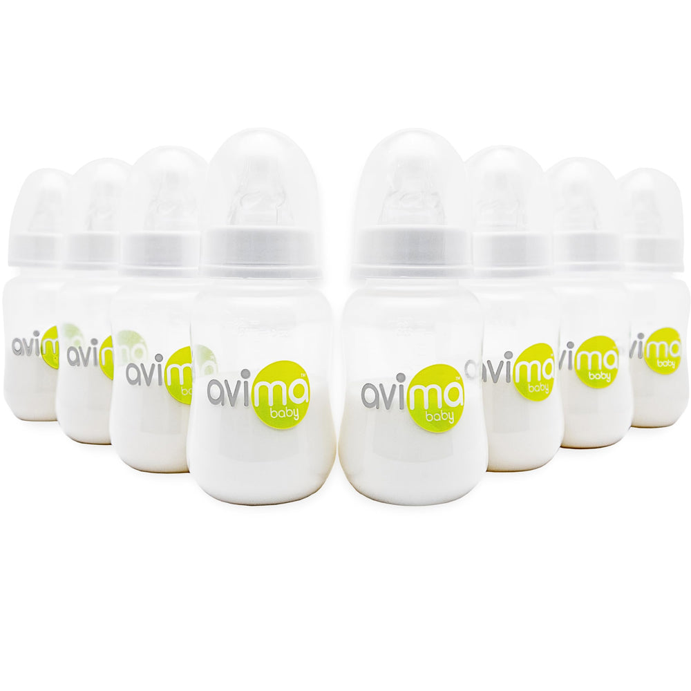 Avima 4 oz anti colic bottle set with slow flow nipple for newborns.