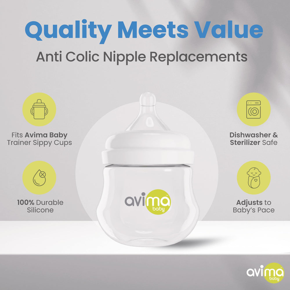 Avima nipple pack showing six replacements for Level 1 slow flow.