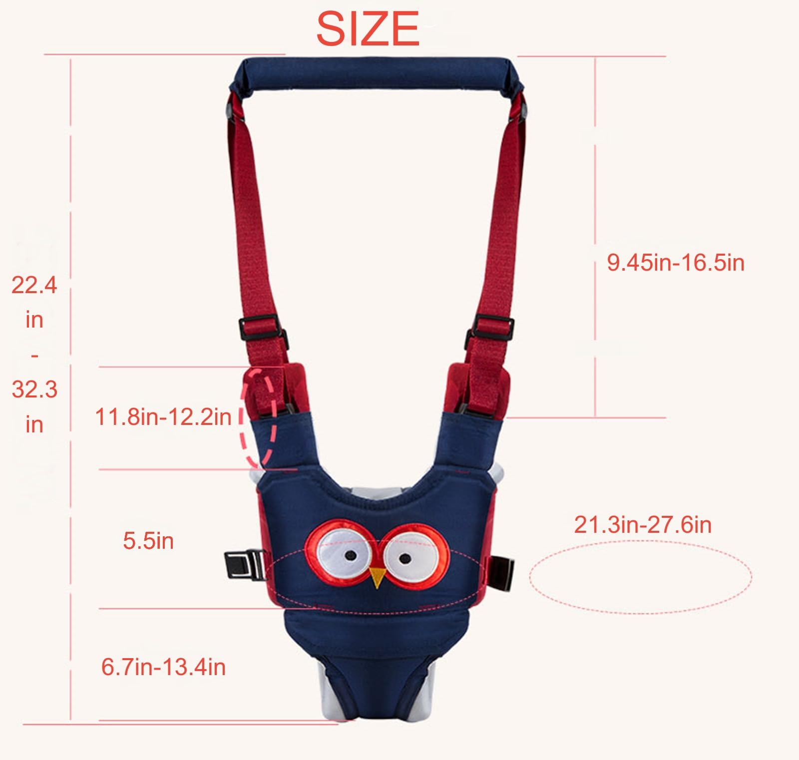 AVIZCVE dark blue panda harness highlighting the 4-in-1 design for different walking stages.