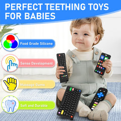 Avkast silicone baby teether with soft texture for safe gnawing.