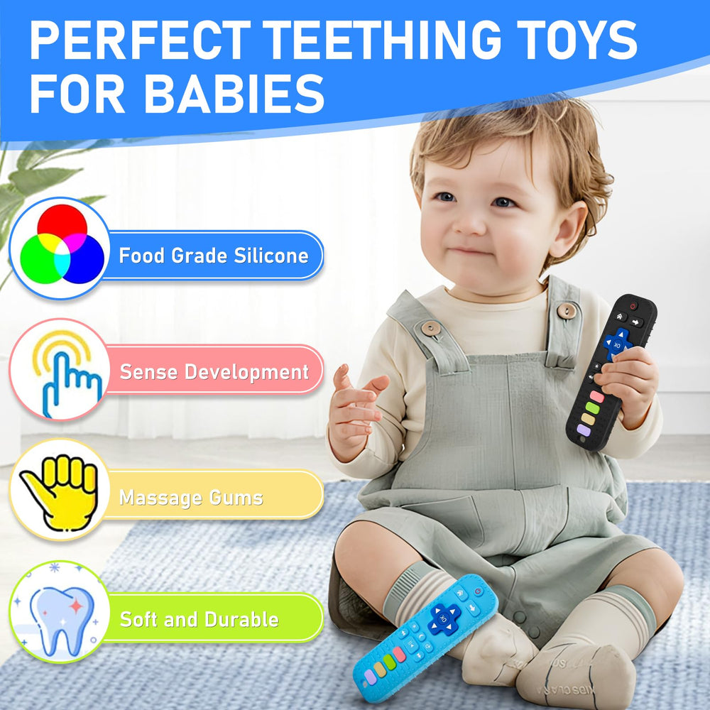Avkast teether color buttons add visual interest and sensory cues