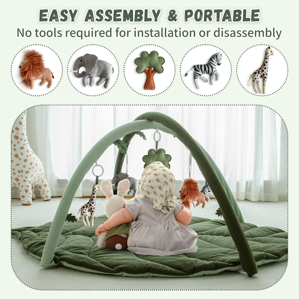 Avrsol features five detachable toys that stimulate vision and touch.