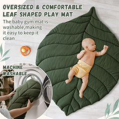 Avrsol play gym’s green color blends with decor while entertaining baby.