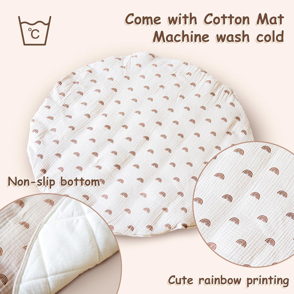 Avrsol baby play mat 86 cm diameter is soft and cushioned