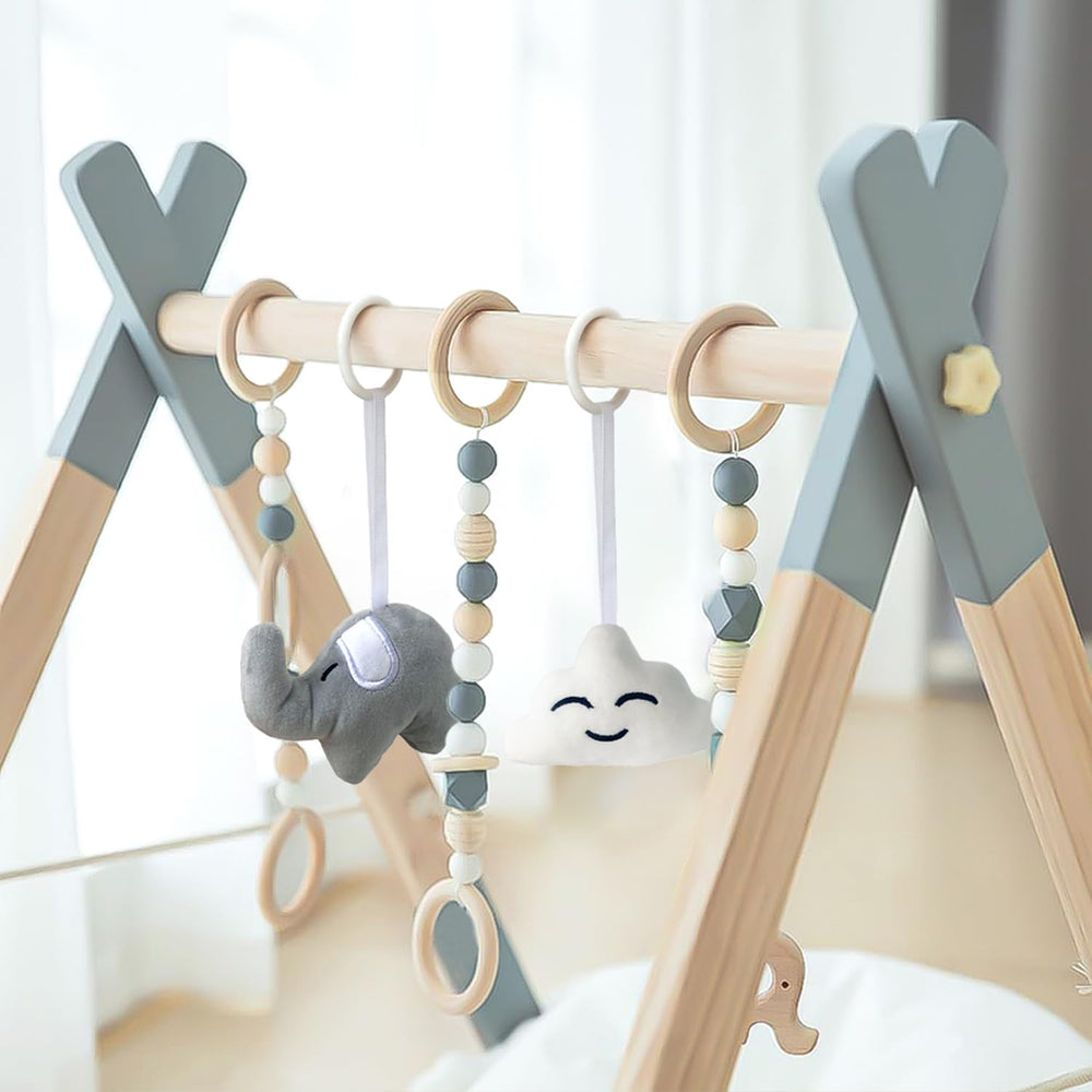 Avrsol wooden baby play gym portable design for easy room-to-room use