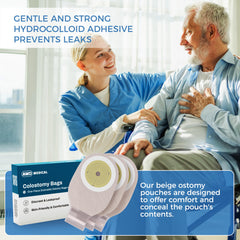 AWD Medical colostomy bag with Velcro closure to prevent leaks