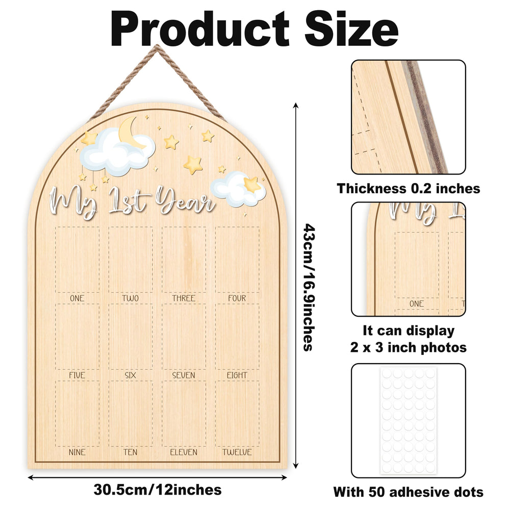 AWDSTN baby photo frame monthly milestones ready to attach photos.
