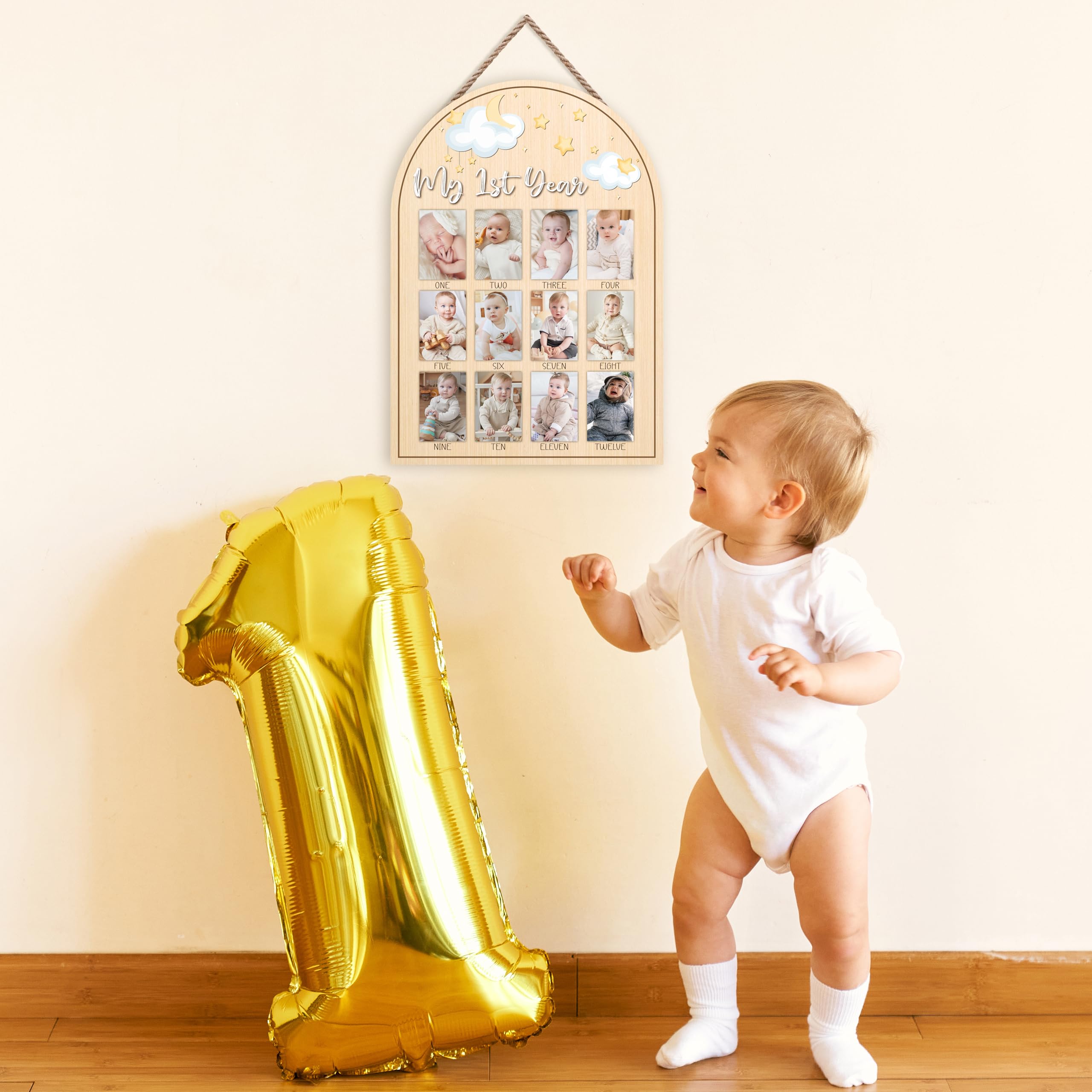 AWDSTN keepsake baby year display preserves precious milestones.