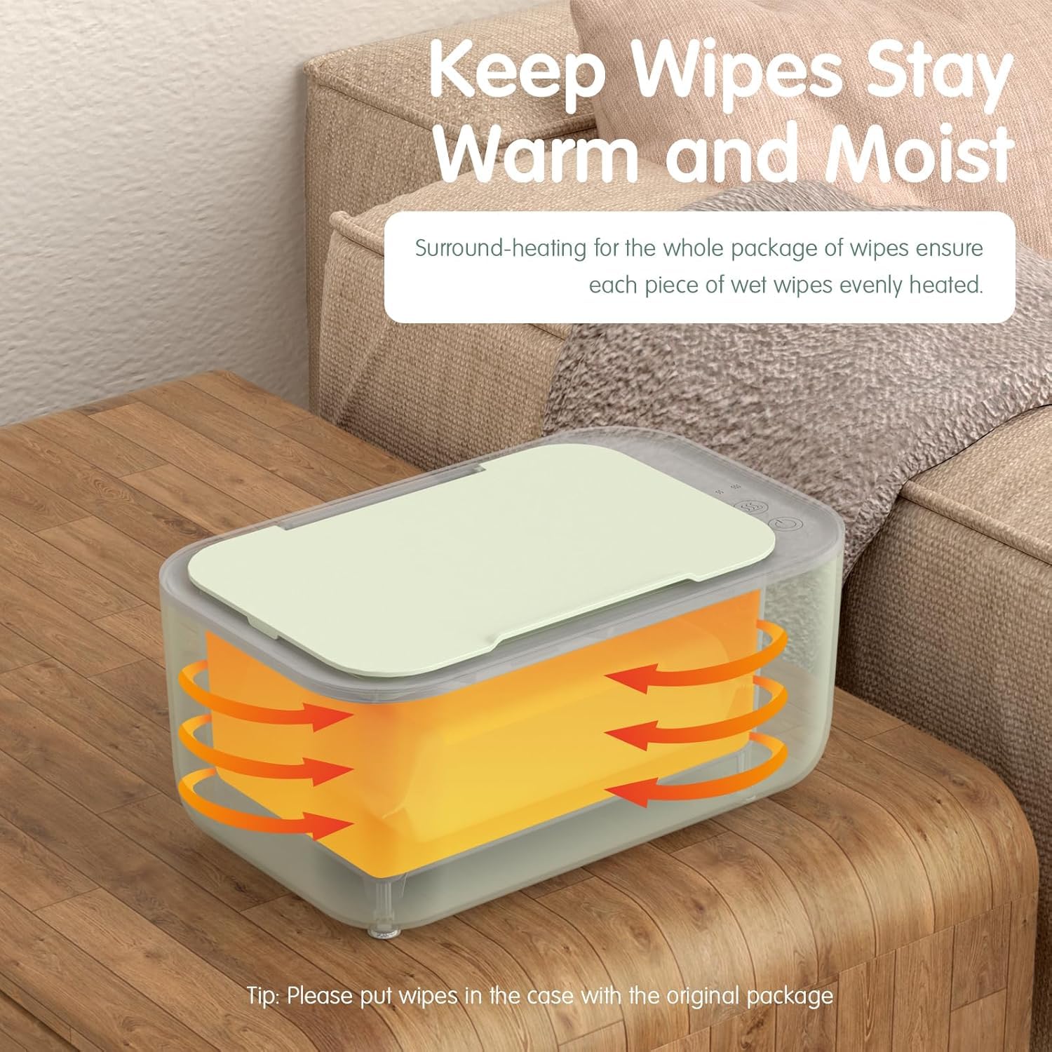 Awesmom large-capacity design keeps wipes warm for long diaper changes