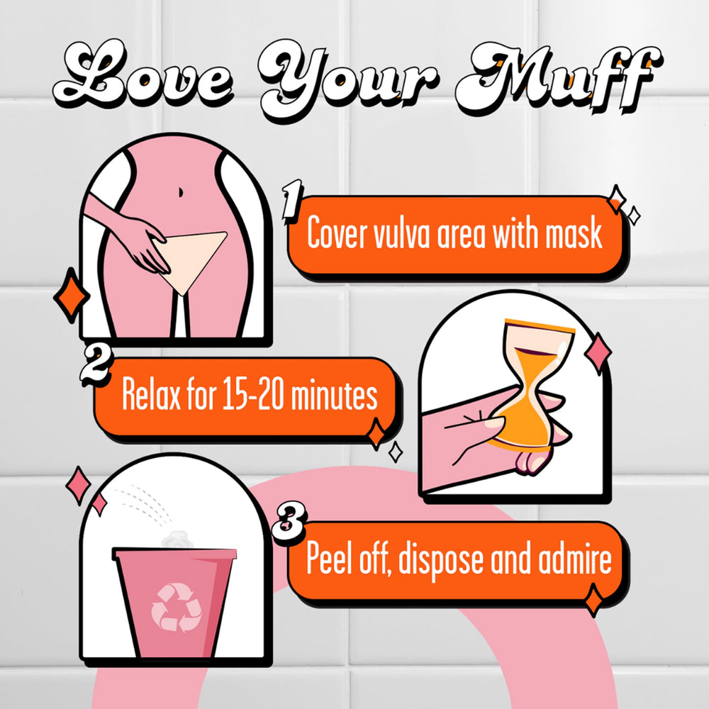 Awkward Essentials Muff Masque features aloe and witch hazel for soothing care.