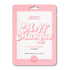 Awkward Essentials Muff Masque packaged vajacial mask for at-home hydration and gentle care.