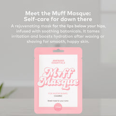 Awkward Essentials Muff Masque ready-to-apply sheet mask for post-shave comfort.