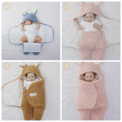 AWSOLAR swaddle shows adjustable size for growing babies 0-6 months.