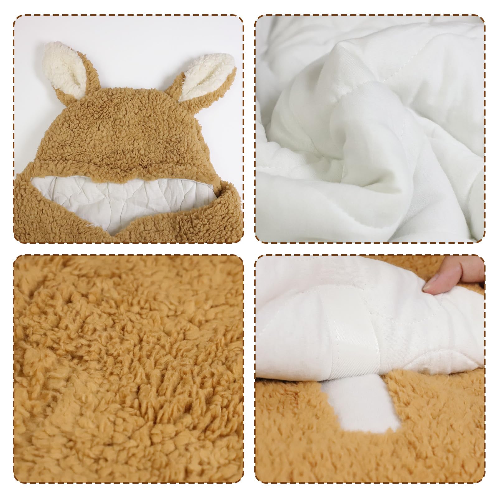 AWSOLAR swaddle design with crossed openings for easy diaper changes.