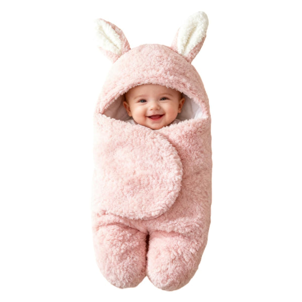 AWSOLAR cute swaddle with soft cashmere outer for cozy newborn warmth.