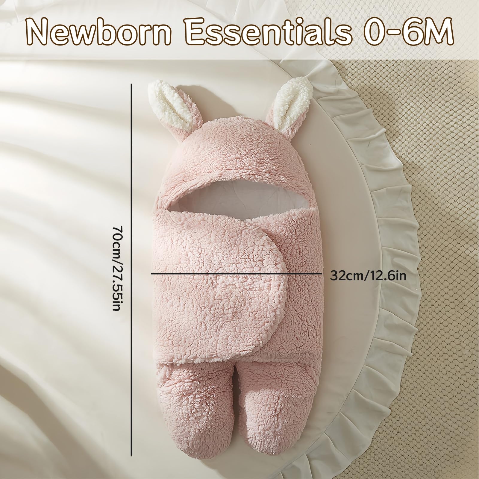 AWSOLAR swaddle shows pure cotton lining for gentle skin comfort.