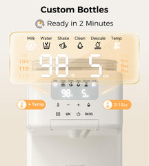 Axababy temperature settings display demonstrates tailored feeds for comfort and convenience