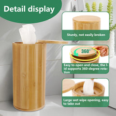 Axcoix bamboo wipes dispenser enables easy one-handed operation