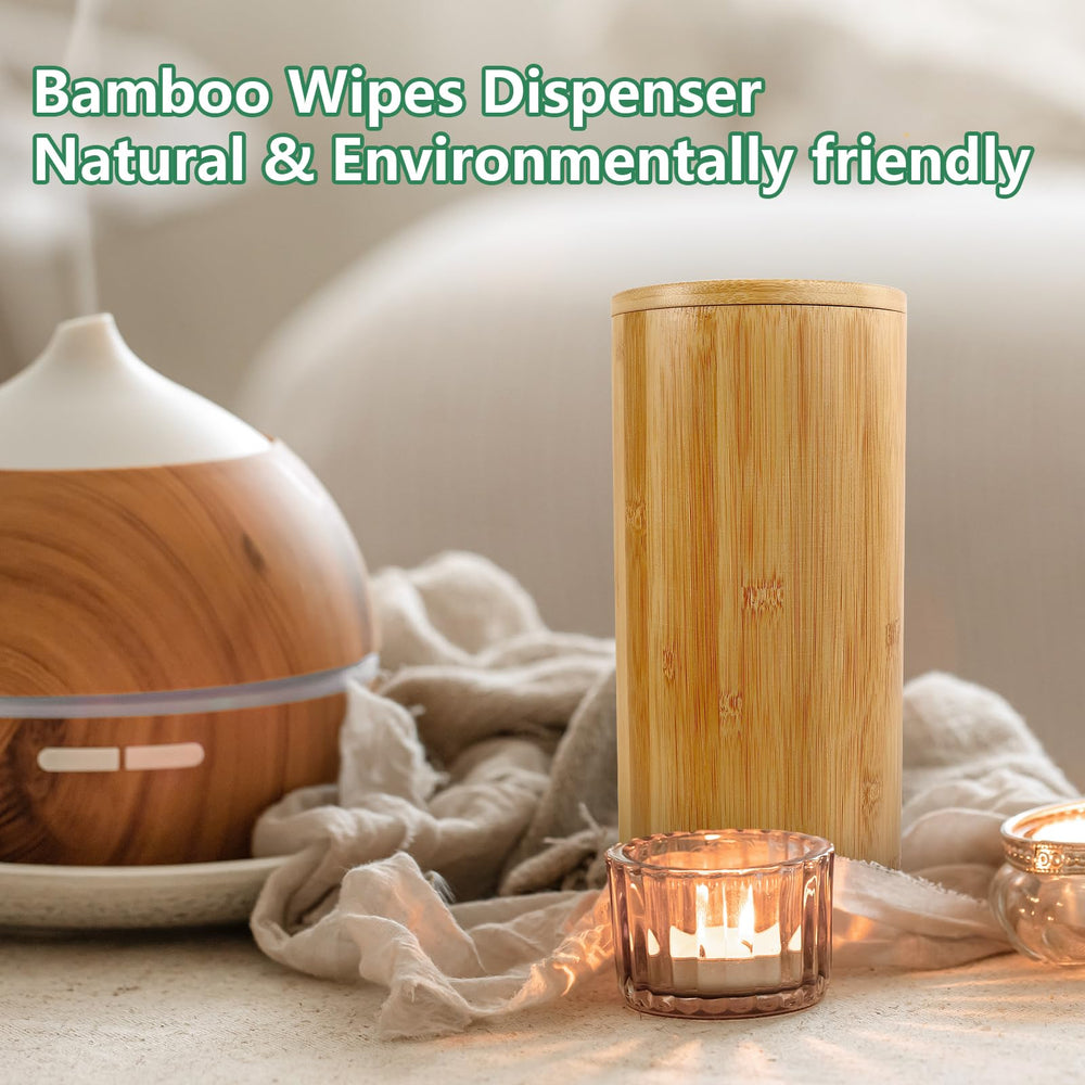 Axcoix bamboo wipes dispenser adds natural elegance to any room