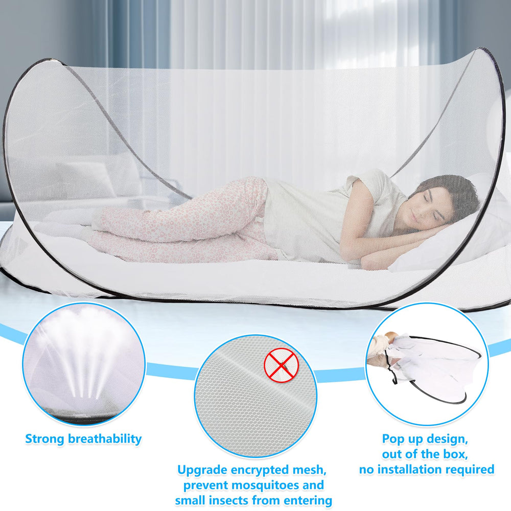 Axcoix foldable mosquito net backpack-friendly folds compactly for travel.