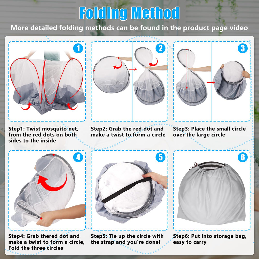 Axcoix lightweight portable mosquito tent fits in a backpack